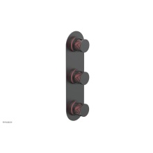 Phylrich 4-590-15GX045 - Gunmetal Gray Jolie Oval Thermostatic Trim With Two Volume Controls, Round Cutaway Handles, And Pi