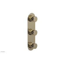 Phylrich 4-590/03UX041 - Polished Brass Uncoated (Living Finish) Jolie Oval Thermostatic Trim With Two Volume Controls, Rou