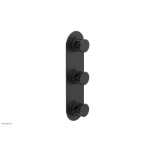 Phylrich 4-590/10BX041 - Oil Rubbed Bronze Jolie Oval Thermostatic Trim With Two Volume Controls, Round Cutaway Handles, An