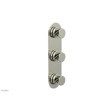 Phylrich 4-590/015X041 - Satin Nickel Jolie Oval Thermostatic Trim With Two Volume Controls, Round Cutaway Handles, And Bla