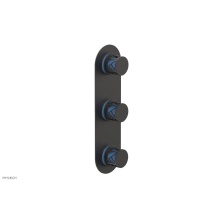 Phylrich 4-590/10BX043 - Oil Rubbed Bronze Jolie Oval Thermostatic Trim With Two Volume Controls, Round Cutaway Handles, An