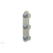 Phylrich 4-590/015X043 - Satin Nickel Jolie Oval Thermostatic Trim With Two Volume Controls, Round Cutaway Handles, And Lig