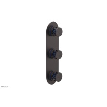 Phylrich 4-590-05WX044 - Weathered Copper Jolie Oval Thermostatic Trim With Two Volume Controls, Round Cutaway Handles, And