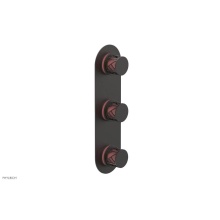 Phylrich 4-590/10BX045 - Oil Rubbed Bronze Jolie Oval Thermostatic Trim With Two Volume Controls, Round Cutaway Handles, An