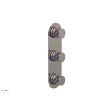 Phylrich 4-590/014X046 - Polished Nickel Jolie Oval Thermostatic Trim With Two Volume Controls, Round Cutaway Handles, And