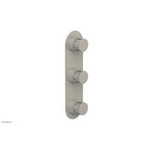 Phylrich 4-590-15BX051 - Burnished Nickel Jolie Oval Thermostatic Trim With Two Volume Controls, Round Cutaway Handles, And
