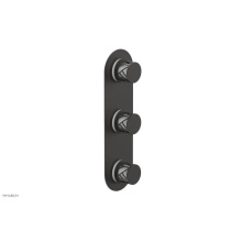 Phylrich 4-590-10BX051 - Oil Rubbed Bronze Jolie Oval Thermostatic Trim With Two Volume Controls, Round Cutaway Handles, An