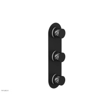 Phylrich 4-590-040X051 - Matte Black Jolie Oval Thermostatic Trim With Two Volume Controls, Round Cutaway Handles, And Glos