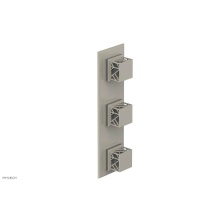 Phylrich 4-591/15BX048 - Burnished Nickel Jolie Oval Thermostatic Trim With Two Volume Controls, Square Cutaway Handles, An