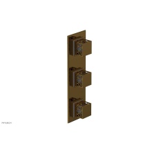 Phylrich 4-591-002X048 - French Brass (Living Finish) Jolie Oval Thermostatic Trim With Two Volume Controls, Square Cutaway