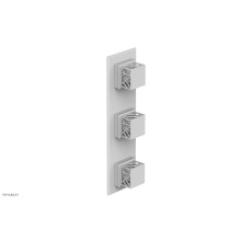 Phylrich 4-591-050X051 - Satin White Jolie Oval Thermostatic Trim With Two Volume Controls, Square Cutaway Handles, And Glo