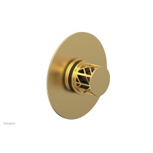 Phylrich 4-592-24BX041 - Burnished Gold Jolie Round Thermostatic/Pressure Balance Shower Trim With Round Cutaway Handle And