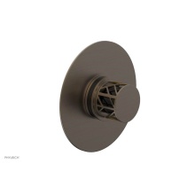 Phylrich 4-592-OEBX041 - Old English Brass Jolie Round Thermostatic/Pressure Balance Shower Trim With Round Cutaway Handle