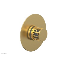 Phylrich 4-592-24BX048 - Burnished Gold Jolie Round Thermostatic/Pressure Balance Shower Trim With Round Cutaway Handle And