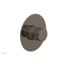 Phylrich 4-592-047X048 - Antique Brass Jolie Round Thermostatic/Pressure Balance Shower Trim With Round Cutaway Handle And