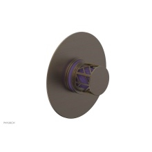 Phylrich 4-592-OEBX046 - Old English Brass Jolie Round Thermostatic/Pressure Balance Shower Trim With Round Cutaway Handle