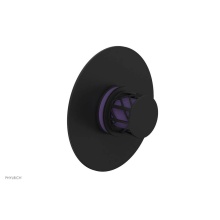 Phylrich 4-592/040X046 - Matte Black Jolie Round Thermostatic/Pressure Balance Shower Trim With Round Cutaway Handle And Pu