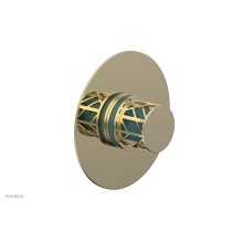 Phylrich 4-592/03UX049 - Polished Brass Uncoated (Living Finish) Jolie Round Thermostatic/Pressure Balance Shower Trim With