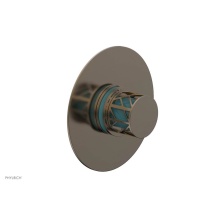 Phylrich 4-592-047X049 - Antique Brass Jolie Round Thermostatic/Pressure Balance Shower Trim With Round Cutaway Handle And