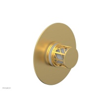 Phylrich 4-592-24BX051 - Burnished Gold Jolie Round Thermostatic/Pressure Balance Shower Trim With Round Cutaway Handle And