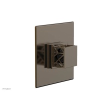Phylrich 4-593-047X041 - Antique Brass Jolie Square Thermostatic/Pressure Balance Shower Trim With Square Cutaway Handle An