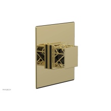 Phylrich 4-593/003X041 - Polished Brass Jolie Square Thermostatic/Pressure Balance Shower Trim With Square Cutaway Handle A