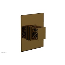 Phylrich 4-593-002X041 - French Brass (Living Finish) Jolie Square Thermostatic/Pressure Balance Shower Trim With Square Cu