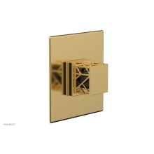 Phylrich 4-593/024X041 - Satin Gold Jolie Square Thermostatic/Pressure Balance Shower Trim With Square Cutaway Handle And B