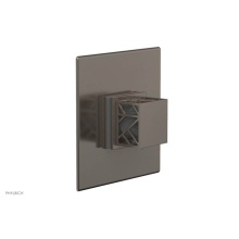 Phylrich 4-593/15AX048 - Pewter Jolie Square Thermostatic/Pressure Balance Shower Trim With Square Cutaway Handle And Grey