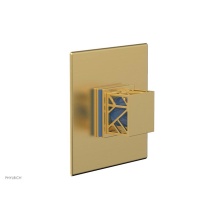 Phylrich 4-593-24BX043 - Burnished Gold Jolie Square Thermostatic/Pressure Balance Shower Trim With Square Cutaway Handle A