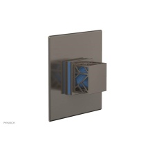 Phylrich 4-593/15AX043 - Pewter Jolie Square Thermostatic/Pressure Balance Shower Trim With Square Cutaway Handle And Light