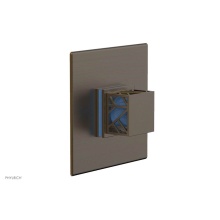 Phylrich 4-593-OEBX043 - Old English Brass Jolie Square Thermostatic/Pressure Balance Shower Trim With Square Cutaway Handl