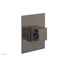 Phylrich 4-593/15AX044 - Pewter Jolie Square Thermostatic/Pressure Balance Shower Trim With Square Cutaway Handle And Navy