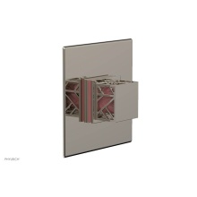 Phylrich 4-593/014X045 - Polished Nickel Jolie Square Thermostatic/Pressure Balance Shower Trim With Square Cutaway Handle