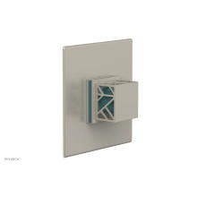 Phylrich 4-593/15BX049 - Burnished Nickel Jolie Square Thermostatic/Pressure Balance Shower Trim With Square Cutaway Handle