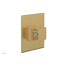 Phylrich 4-593-24BX051 - Burnished Gold Jolie Square Thermostatic/Pressure Balance Shower Trim With Square Cutaway Handle A