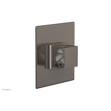 Phylrich 4-593-15AX051 - Pewter Jolie Square Thermostatic/Pressure Balance Shower Trim With Square Cutaway Handle And Gloss
