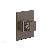 Phylrich 4-593-OEBX051 - Old English Brass Jolie Square Thermostatic/Pressure Balance Shower Trim With Square Cutaway Handl