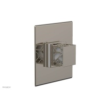 Phylrich 4-593-014X051 - Polished Nickel Jolie Square Thermostatic/Pressure Balance Shower Trim With Square Cutaway Handle
