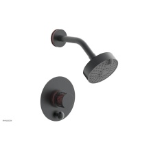 Phylrich 4-677-15GX045 - Gunmetal Gray Jolie Pressure Balance Shower Set With Round Diverter Trim, Round Cutaway Handle, An