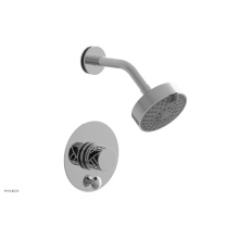 Phylrich 4-677/026X041 - Polished Chrome Jolie Pressure Balance Shower Set With Round Diverter Trim, Round Cutaway Handle,