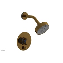 Phylrich 4-677-002X043 - French Brass (Living Finish) Jolie Pressure Balance Shower Set With Round Diverter Trim, Round Cut