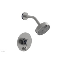 Phylrich 4-677/26DX044 - Satin Chrome Jolie Pressure Balance Shower Set With Round Diverter Trim, Round Cutaway Handle, And
