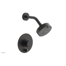 Phylrich 4-677/10BX044 - Oil Rubbed Bronze Jolie Pressure Balance Shower Set With Round Diverter Trim, Round Cutaway Handle