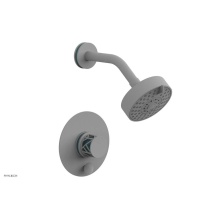 Phylrich 4-677-050X049 - Satin White Jolie Pressure Balance Shower Set With Round Diverter Trim, Round Cutaway Handle, And