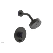 Phylrich 4-677/10BX046 - Oil Rubbed Bronze Jolie Pressure Balance Shower Set With Round Diverter Trim, Round Cutaway Handle