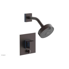Phylrich 4-678-05WX043 - Weathered Copper Jolie Pressure Balance Shower Set With Square Diverter Trim, Square Cutaway Handl