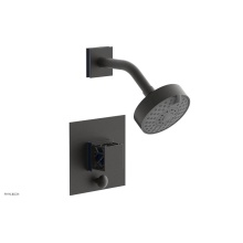 Phylrich 4-678/10BX044 - Oil Rubbed Bronze Jolie Pressure Balance Shower Set With Square Diverter Trim, Square Cutaway Hand