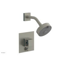 Phylrich 4-678/15BX049 - Burnished Nickel Jolie Pressure Balance Shower Set With Square Diverter Trim, Square Cutaway Handl