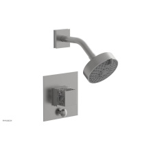 Phylrich 4-678-26DX051 - Satin Chrome Jolie Pressure Balance Shower Set With Square Diverter Trim, Square Cutaway Handle, A
